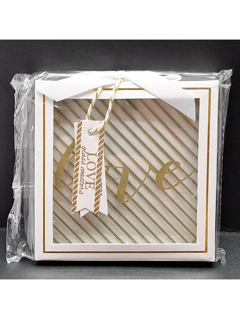 Vintage 2014 LOVE Kate Aspen, Glass Coasters